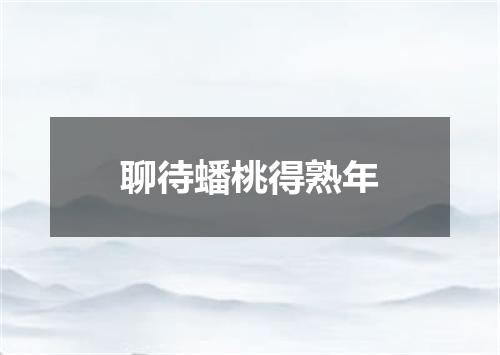聊待蟠桃得熟年