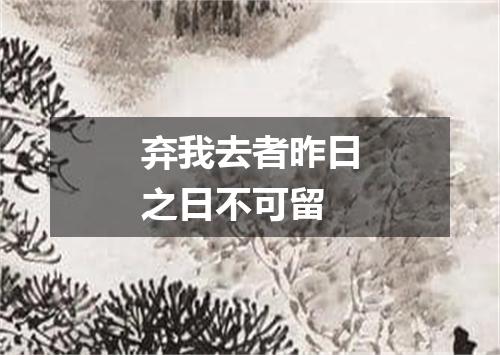 弃我去者昨日之日不可留