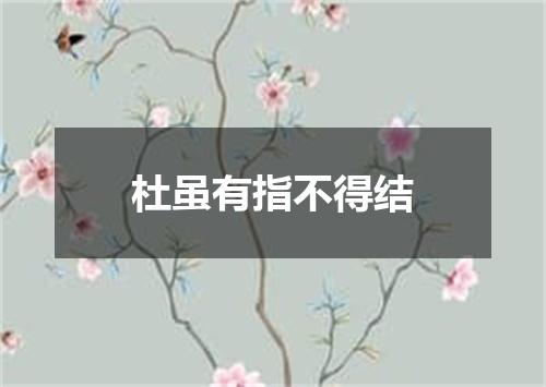 杜虽有指不得结