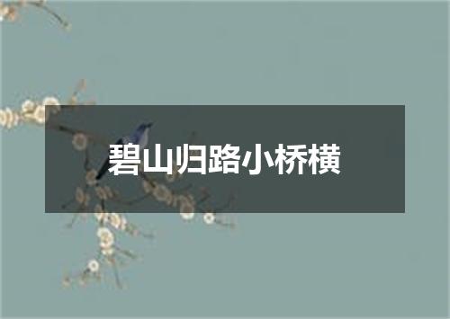 碧山归路小桥横