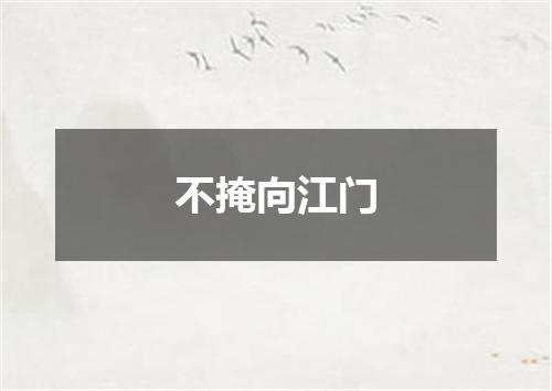 不掩向江门