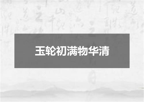 玉轮初满物华清