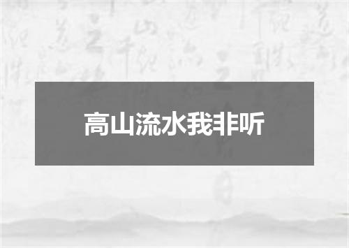 高山流水我非听