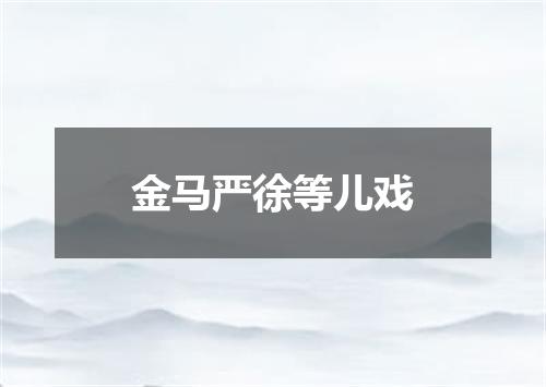 金马严徐等儿戏