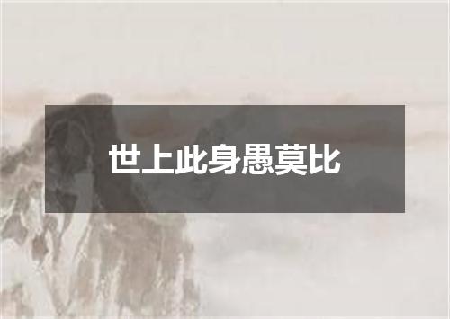 世上此身愚莫比