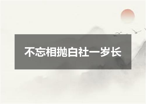 不忘相抛白社一岁长
