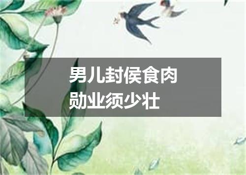 男儿封侯食肉勋业须少壮
