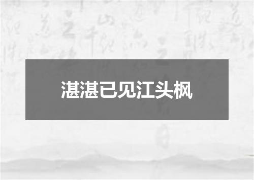 湛湛已见江头枫