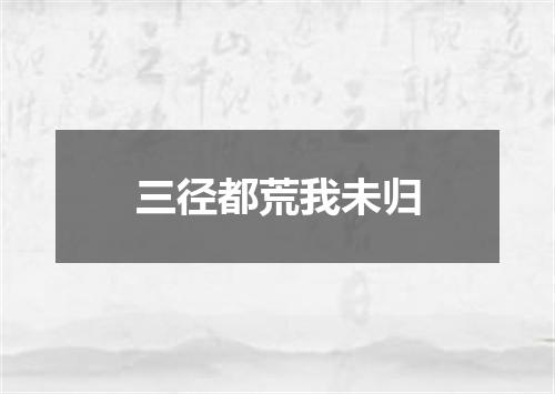 三径都荒我未归