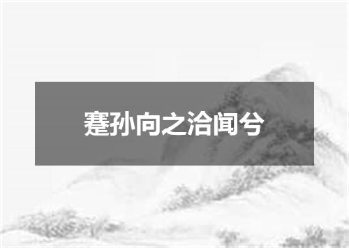 蹇孙向之洽闻兮