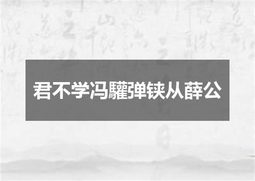 君不学冯驩弹铗从薛公