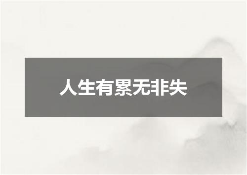 人生有累无非失