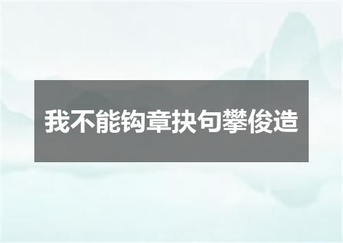 我不能钩章抉句攀俊造
