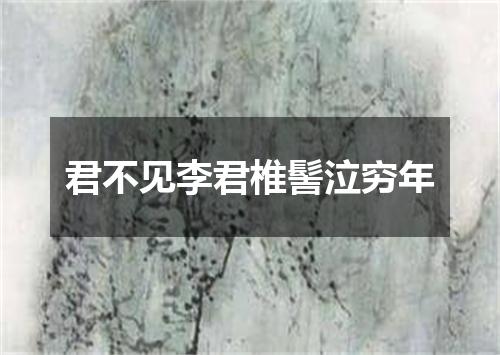 君不见李君椎髻泣穷年