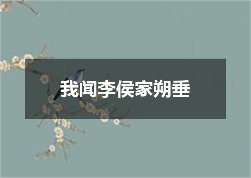 我闻李侯家朔垂