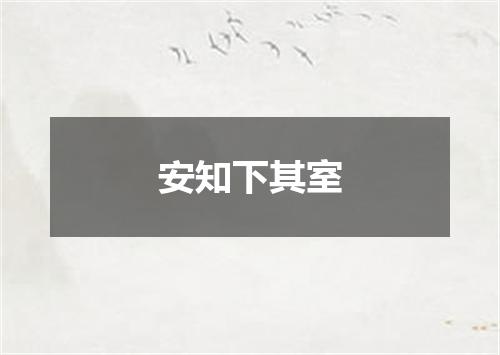 安知下其室