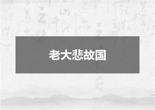 老大悲故国