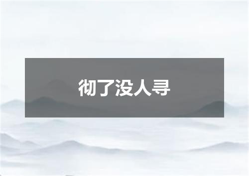 彻了没人寻