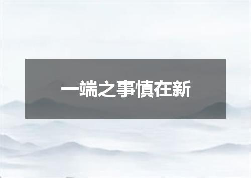 一端之事慎在新