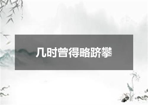 几时曾得略跻攀