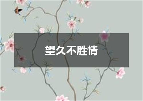 望久不胜情