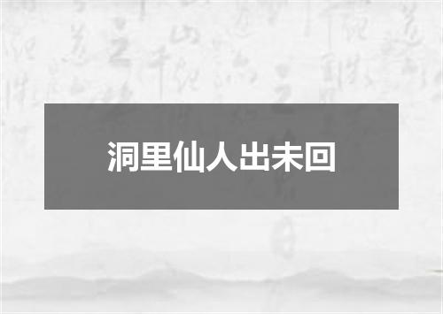 洞里仙人出未回