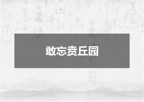 敢忘贲丘园