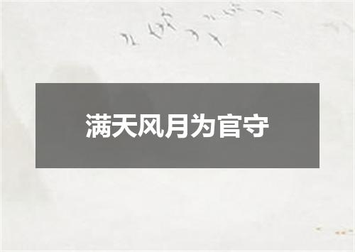 满天风月为官守