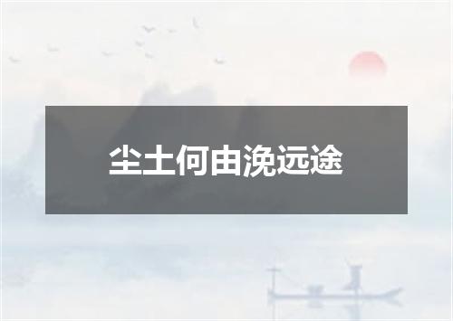 尘土何由浼远途