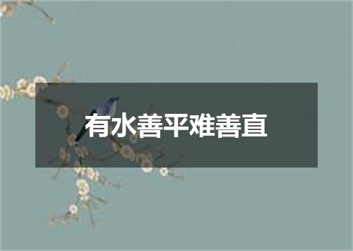 有水善平难善直