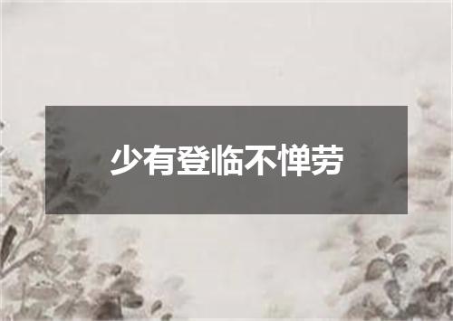 少有登临不惮劳