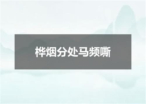 桦烟分处马频嘶