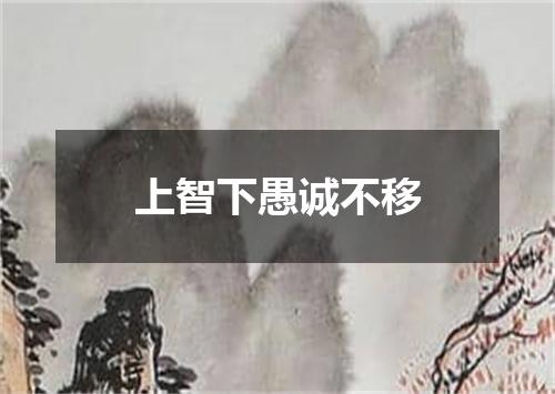 上智下愚诚不移