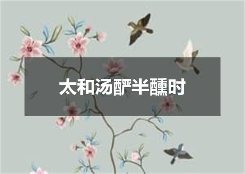 太和汤酽半醺时
