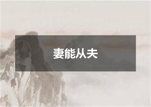 妻能从夫