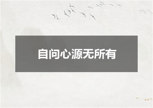 自问心源无所有