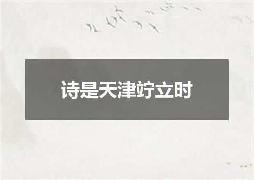 诗是天津竚立时
