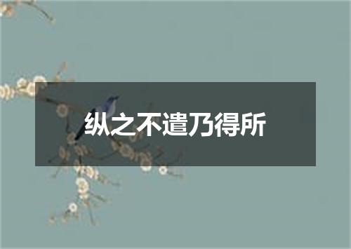 纵之不遣乃得所
