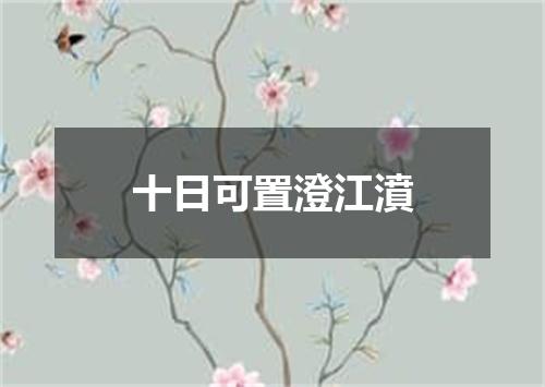 十日可置澄江濆