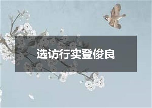 选访行实登俊良