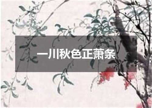 一川秋色正萧条