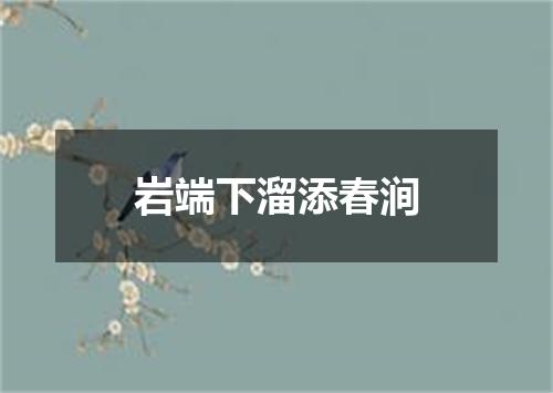 岩端下溜添春涧