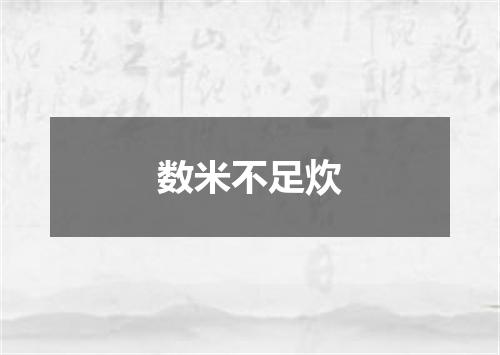 数米不足炊
