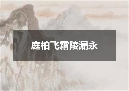 庭柏飞霜陵漏永