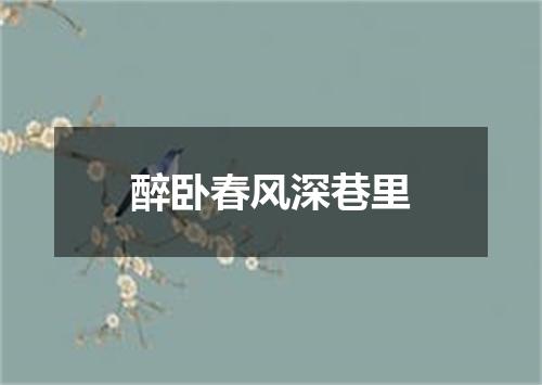 醉卧春风深巷里