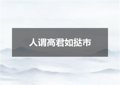 人谓高君如挞市