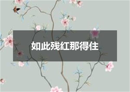 如此残红那得住