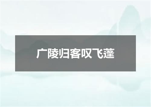 广陵归客叹飞蓬