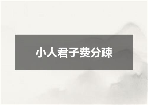 小人君子费分疎