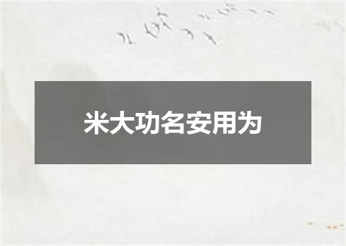 米大功名安用为